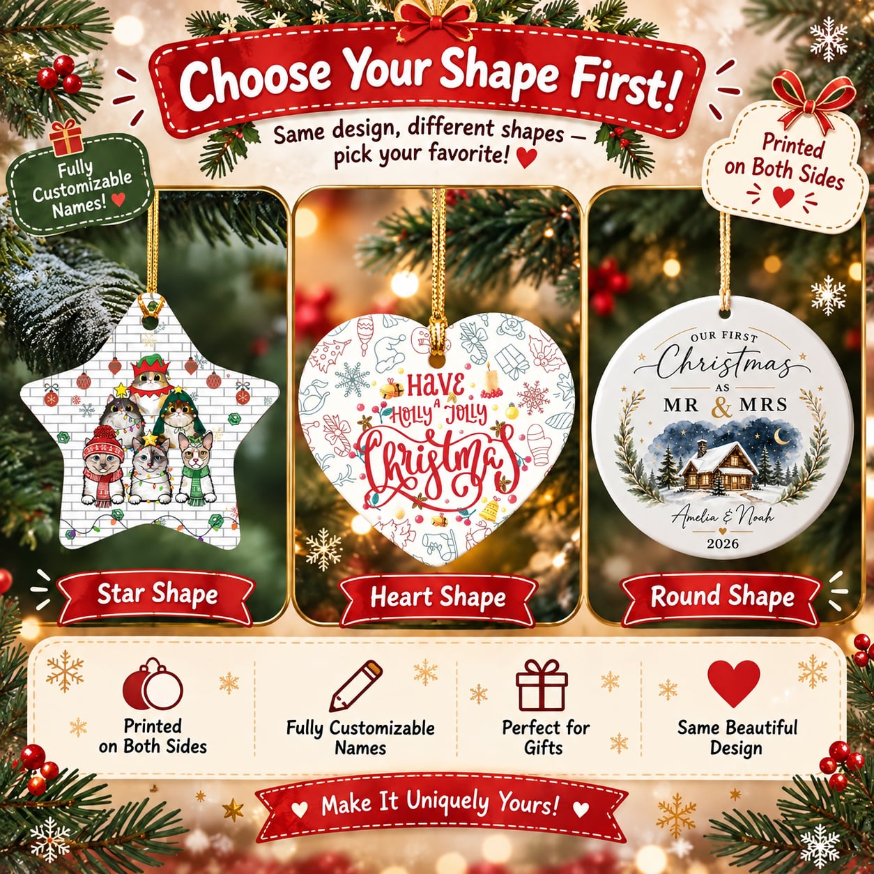 My First Christmas Ornament Personalized Babys Custom Name Newborn Girl Gift detailed image 9