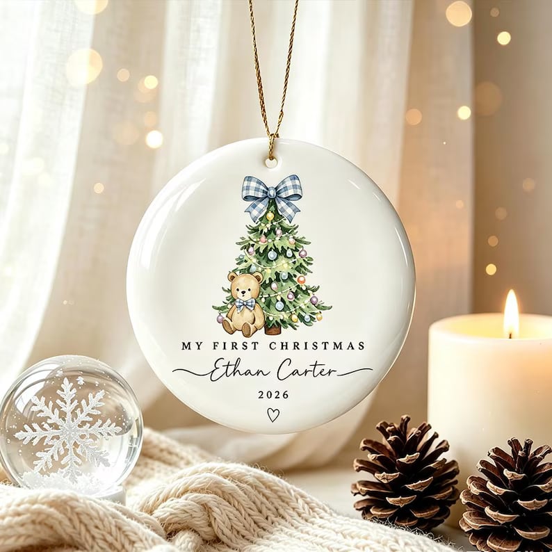 Baby Girl First Christmas Ornament, Personalized Ornament 2026, Custom Baby Gift detailed image 4
