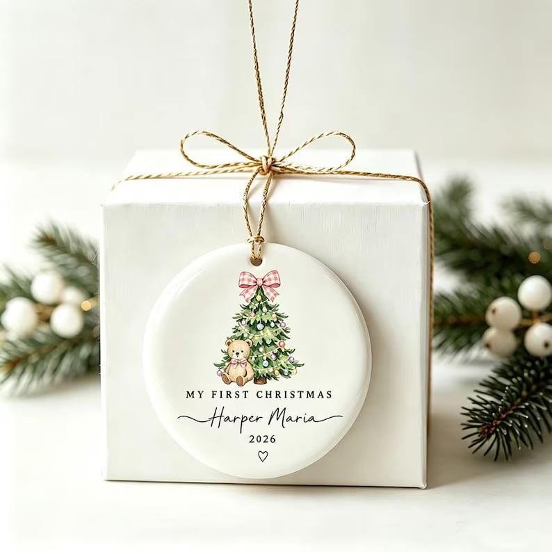 Baby Girl First Christmas Ornament, Personalized Ornament 2026, Custom Baby Gift detailed image 6