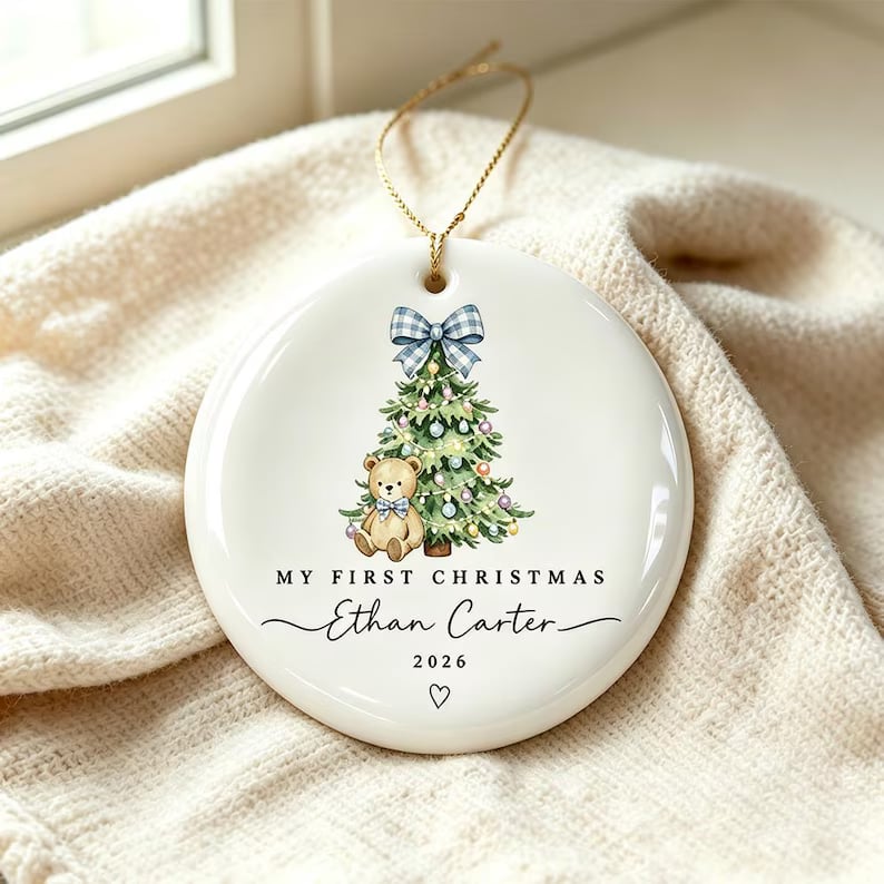 Baby Girl First Christmas Ornament, Personalized Ornament 2026, Custom Baby Gift detailed image 5
