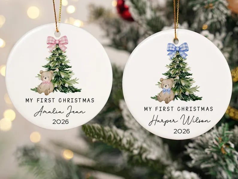 My First Christmas Ornament Personalized Babys Custom Name Newborn Girl Gift detailed image 8